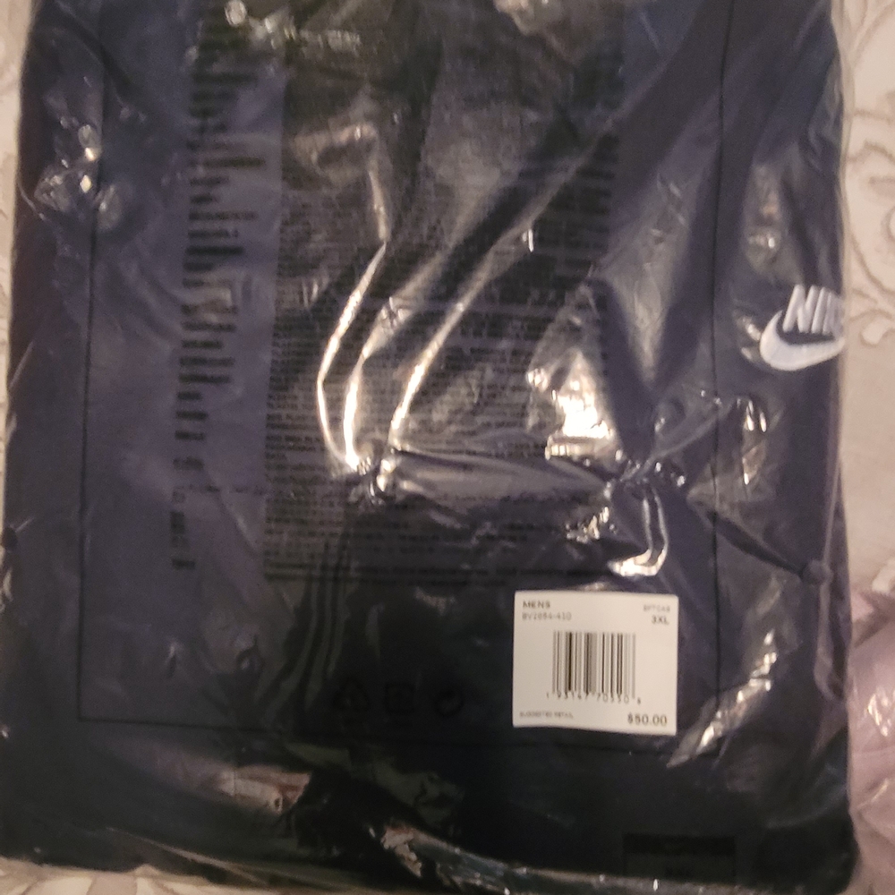 Nike Dark Blue Pull Over Hoodie with White Logo